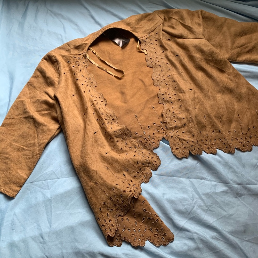 Moon Collection Faux Suede Shirt Jacket